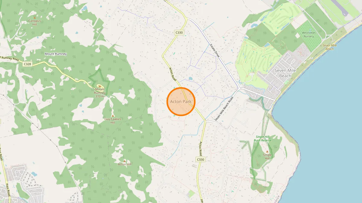 Hobart Rubbish Removal service area map for Acton Park