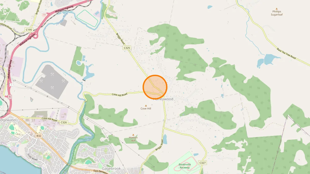 Hobart Rubbish Removal service area map for Brighton