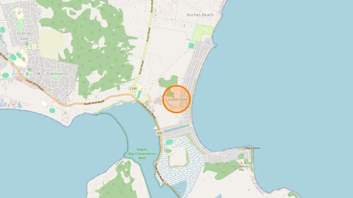 Hobart Rubbish Removal service area map for Lauderdale