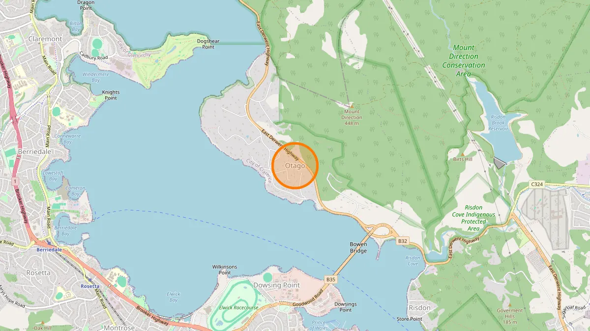 Hobart Rubbish Removal service area map for Otago