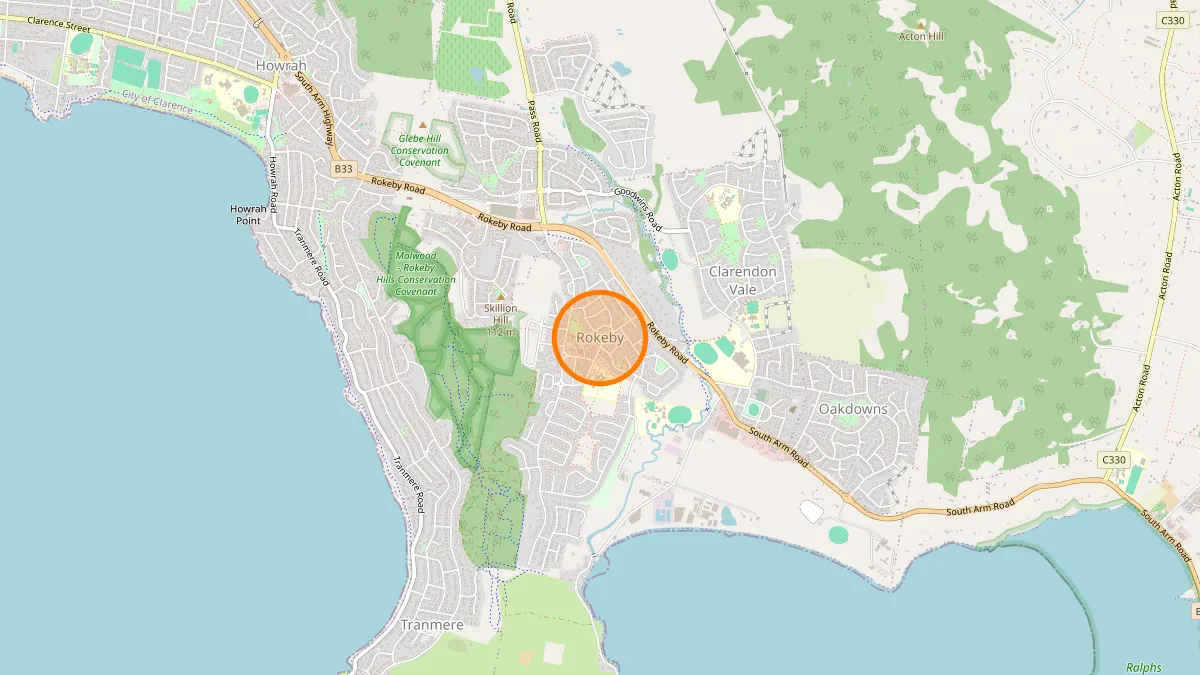 Hobart Rubbish Removal service area map for Rokeby